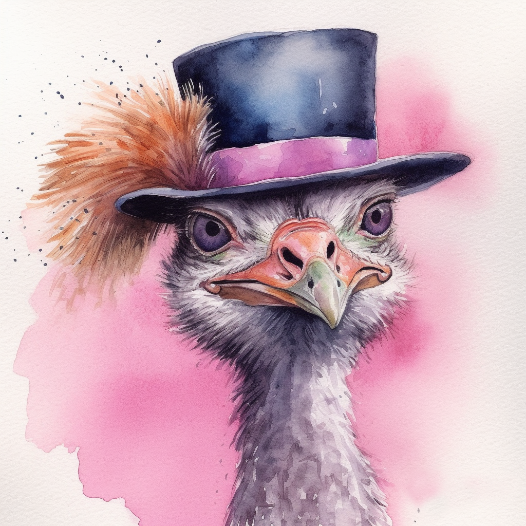 AbbeyRoad_Portrait_of_ostrich_lots_of_colour_pen_and_soft_water_1a8b3f1f-502f-437b-a08d-1ee86540ea8d