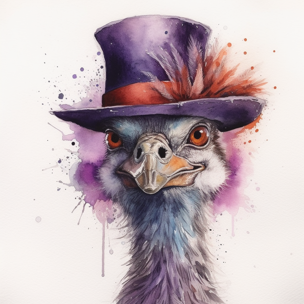 AbbeyRoad_Portrait_of_ostrich_lots_of_colour_pen_and_soft_water_34ff006d-cdce-4eee-9778-12a7c710f62a