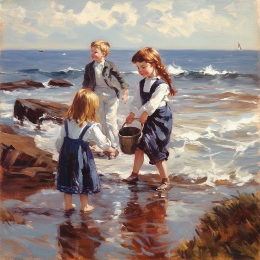 AbbeyRoad_oil_painting_in_sally_swatland_style_boy_and_two_girl_9ba34930-7638-463d-9874-1086cfed80c4