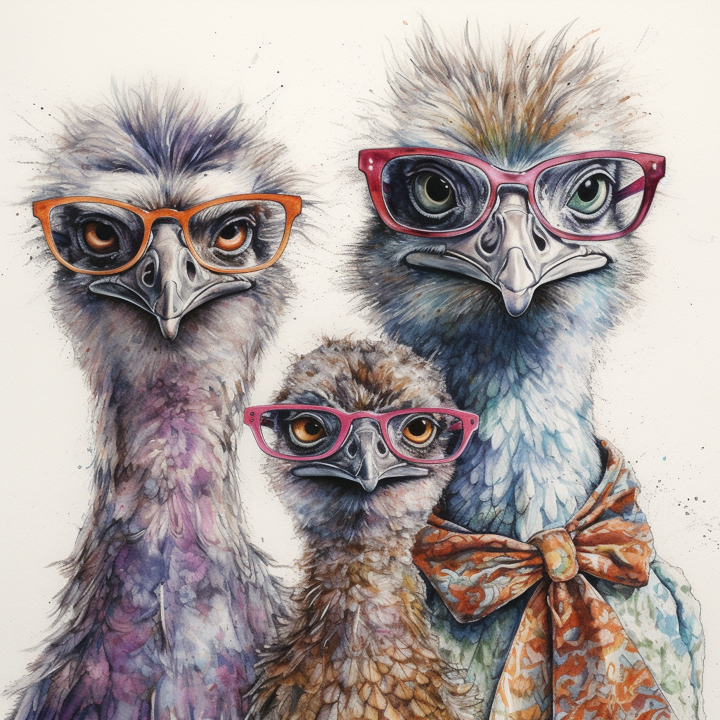 AbbeyRoad_portrait_a_family_of_ostrich_lots_of_colour_pen_and_s_8950aa4c-3aea-413f-96d0-96c0753c795d